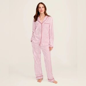 Petite plume women’s antique red Ticking twill pajamas set • large